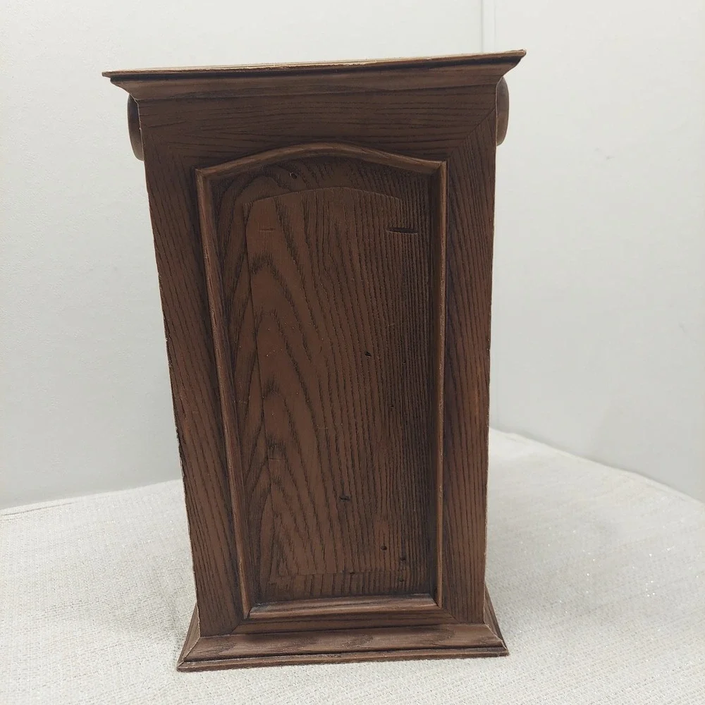 Vintage Faux Wood Wastebasket Ornate Floral Rose Trash Can 12